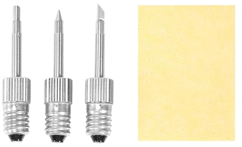 Torribaly 3 StüCk Messing LöTspitzen USB Lötkolbenspitzen, Lötspitze für LöTstationen mit E10 Schnittstelle, Lötkolben Spitzen, Lötspitze, Ersatzlötspitzenset für USB Lötspitzen