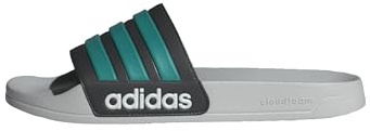 adidas Unisex Adilette Shower Slides, Core Black/Pure Teal/Grey Two, 13 UK