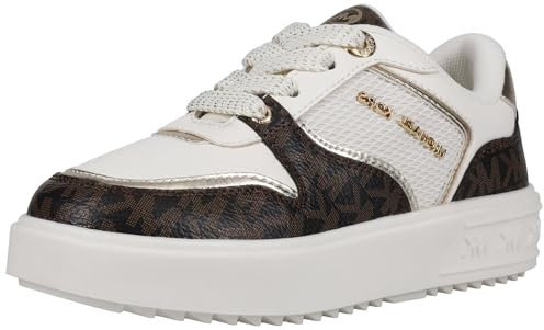 Michael Kors Damen Emmet Rumi Sneaker, Weiß/Braun