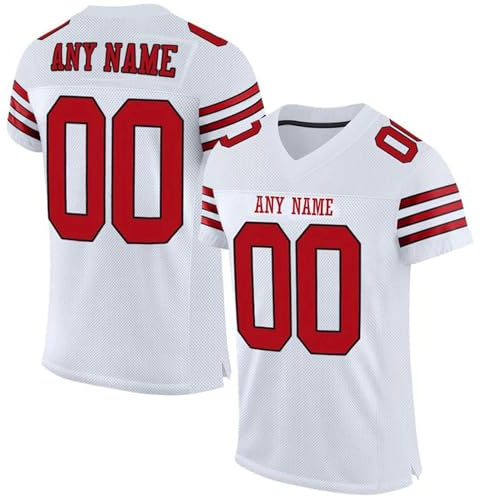 Personalisiertes American FootballTrikot Custom Football Jersey Personalized Bedruckt Team Name & Number Baseball Shirt für Herren Damen Jugend Unisex Schnelltrocknend Atmungsaktiv T Shirts(#A 29)