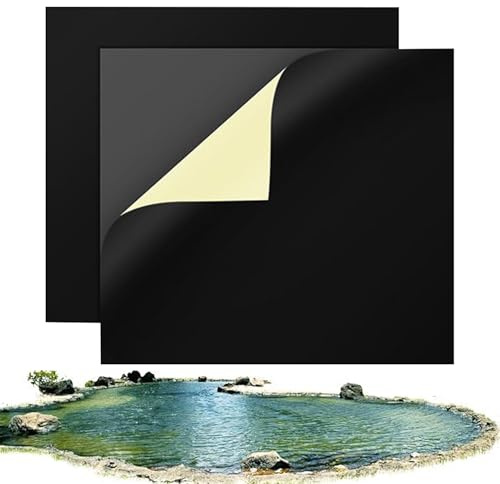 Generisch Juego de reparación de láminas para estanque, 2 unidades, kit de reparación de piscinas, cinta de sellado de 20 x 20 cm, resistente para tuberías de tanques, muebles, terrazas y macetas