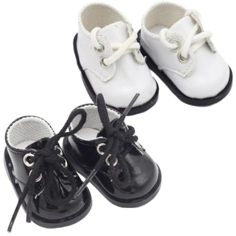 SOPOTUTU Scarpe in Miniatura per Bambole 20 Cm, Accessori Decorativi in Pelle Resistente, 2 Paia per Bambolotti, Ornamento per Casa e Giochi Creativi Fai da Te