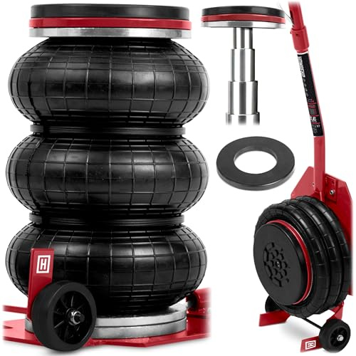 Humberg Gato hidráulico neumático de muñeco de Nieve - elevación rápida y Segura - para SUV y Furgonetas - Capacidad de Carga de 3,5 t - Altura 150-400 mm