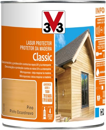V33 Protector Decorativo De La Madera Classic Satinado Pino 0,75L