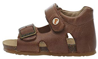 Falcotto BEA-Sandalen aus Leder mit Schnalle und Klettverschluss, Braun ,22 EU