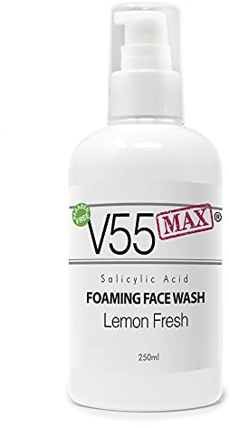 V55 MAX Salizylsäure Gesichtsreiniger Pickel Behandlung für Pickel Mitesser Rötungen Problemhaut Geeignet und Sicher für alle, die zu Akne neigen - ParabenFREI und OHNE Tierversuche hergestellt 250ml