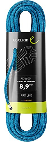 EDELRID Swift 48 Pro Dry - Corda da arrampicata, 8,9 mm, 70 m, colore: Blu