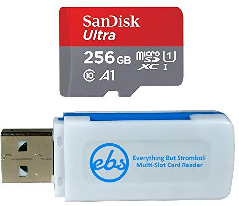 SanDisk Ultra Memory Card 256GB MicroSD for Nintendo Switch OLED Model Gaming System (SDSQUA4-256G-GN6MN) U1 UHS-I Class 10 Bundle with (1) Everything But Stromboli SD & MicroSDXC Card Reader
