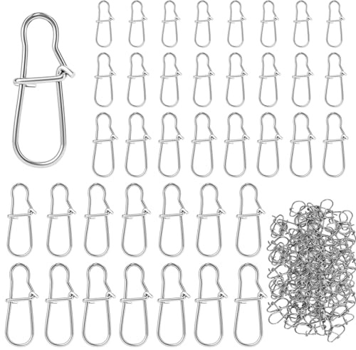 Tucireat Snaps Pêche 250 Pièces Pêche Snaps Pêche Pivotant Snap Sécurité Snap Connecteur Fishing Kit d'émerillons de Pêche Kit Connecteurs de Pêche ​Crochet Pêche Agraphe de Pêche Snap Lock