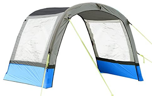 OLPRO Cocoon Breeze Inflatable Campervan Awning Extension Blue & Grey - 2022 Onwards, Air Beam, extra storage room, undercover dining area, 350cm wide x 180cm long