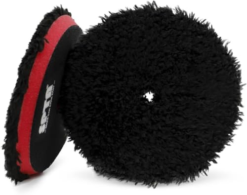 SPTA Tampone per lucidatura in microfibra, 2 pezzi da 125 mm, disco da taglio in microfibra con supporto in velcro per lucidatura auto, lucidatrice, lucidatura, ceretta e lucidatura, 2 pezzi