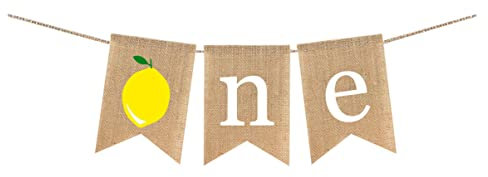 Abaodam Jutebanner Sommermotiv Wimpelkette Zum Ersten Geburtstag Zitronengirlande Hängegirlande Für Kinderparty Dekoration Innen Außen