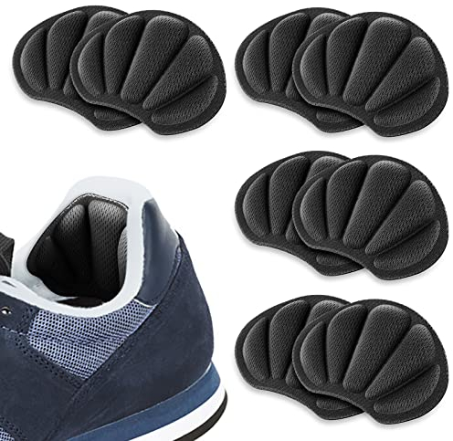 Sibba Lot de 4 Paires Coussinets Talon Antidérapants pour Chaussures à Talons Hauts Protection Autocollants Remplissage Soutien Voûte Plantaire Semelle IntéRieure Confortable pour Homme Femme (Noir)