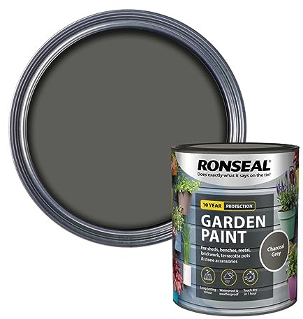 SAVING HUB Fence Paint Garden Shed Paint 750ml - Exterior Wood Paints Tin Waterproof, Weatherproof Paints - For Benches, Metal, Brickwork, Terracotta Pots, Stones Tin (Charcoal Grey)