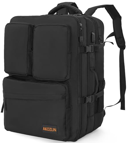 AKOZLIN DJ Mixer Travel Backpack 15x9.8x21.6 for DDJ FLX4 Controller DJ Lite SB 400 Multi-Pockets with USB Port for Two Equipments,Laptop,Vinyl Records,Cables Accessories, Black,