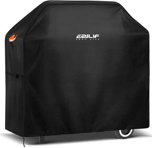 EZILIF Grillabdeckung Wetterfest-120x60x120 cm Grill Abdeckhaube 210D Oxford-Stoff Gasgrill Abdeckhaube mit Reflexstreifen Grillhaube Schutzhülle für Brinkmann, Char Broil, Weber und Jenn Air