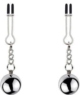 Nipple Clamps with Weights for Women, Stainless Steel Adjustable Nipple Clamp,Non-Piercing Nipple Rings Decorative Clip,Adjustable Body Chain Pendants Decorations (Silvery-A)