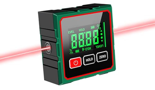 Digital Angle Finder - Laser 4 Side Strong Magnetic Digital Angle Gauge Protractor, Bevel Gauge Trend Angle Ruler,Spirit Level Angle Finder Tool, DIY Woodworking Level Box Carpentry Equipment-0210 New
