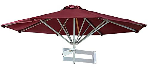 ARDZLALS Patio Umbrella 7.2Ft/8.2Ft Outdoor Parasol Folding Telescopic Outdoor Hanging Umbrellas Wall-Mounted Save Space All Aluminum Alloy Bracket Sun Protection for Garden
