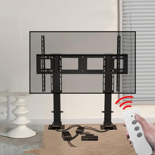 Adjustable Electric TV Mount Stand - LCD Floor Stand with Remote Control, Auto Lifting, Memory Settings, for 55-100 inch TVs, Cold Rolled Steel, 1205-2705mm Height