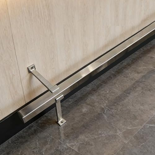 Bar Foot Rail Kit 8ft, 304 Stainless Steel Square Satin Finish Tubing with Bracket Hardware, Undercounter Flat Foot Rest Railing for Home Kitchen Restaurant Bar Counter