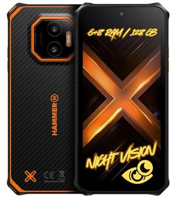 HAMMER Energy X2 5G 14GB/128GB Rugged Smartphone, 5000mAh Battery, 50MP Camera, 6.1 Display, Android 15, 30W Fast Charge, IP69 Waterproof, eSIM, NFC