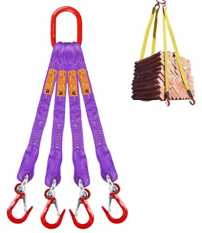 GUODDM Ostacolo Auto Imbracatura A Quattro Bracci con Ganci di Presa, Imbracatura A Catena A Quattro Gambe in Tessuto, capacità di Carico di 6613 Libbre(0.5m)