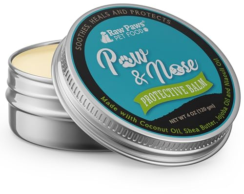 Raw Paws Paw Wax for Dogs & Nose Balm - Value Size (4-Ounce) - Paw Cream & Wax for Dry, Cracked Pads & Snouts - Dog Paw Balm - Paw Soother for Cats - Horse Hoof Care - Nose Butter for Bulldogs