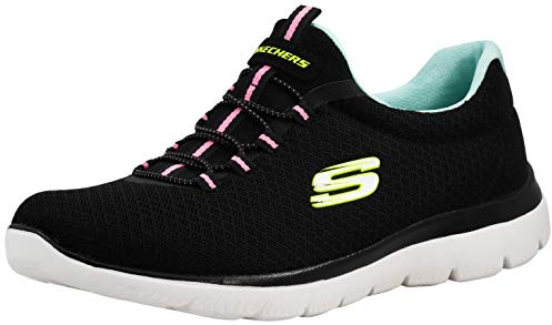 Skechers Women's Summits 12985 Trainers, Black Mesh/ White Trim, 2 UK