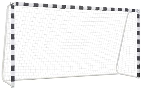 vidaXL Fußballtor für Erwachsene Kinder Fußballnetz Fussballtor Torwand Goal Fußball Netz Tor Tornetz Fußballtornetz 300x160x90cm Metall Schwarz Weiß