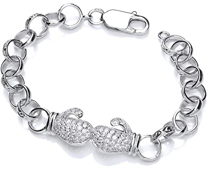 Old English Jewellers Sterling Silver Boxing Glove Belcher Bracelet - Baby/Children's - 6 inch