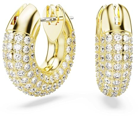 Swarovski Dextera Kreolen, Vergoldete Ohrringe mit Strahlenden Kristallen