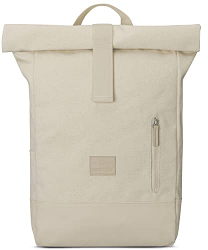 Johnny Urban Rucksack Damen Beige - Adam Medium - Rolltop Mit Laptopfach für Uni Business Schule - 15L - Baumwoll Canvas - Wasserabweisend