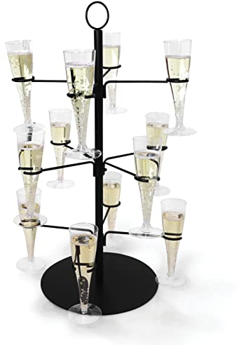 Upper Midland Products Cocktailbaumständer, 3 Etagen – 12 Halter für Champagner, Wein, Cocktails, Metall, Ideal für Veranstaltungen und Restaurants