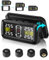 Jansite Upgraded TPMS Tyre Pressure Monitoring System Solar Wireless 4/2 Wheel Switch Modes Accuracy 0.01 Bar 21-87Psi Tyre Pressure Monitor 6 Alarm Mode with Detached Bracket and 4 External Sensors