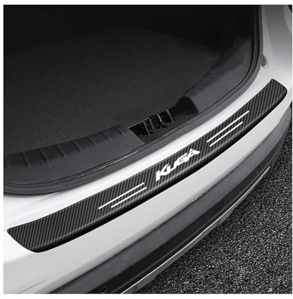 Car Carbon Fiber Rear Bumper Protector Strip for Ford Kuga，Auto Rear Trunk Door Sill Guard Sticker Plate Accessories