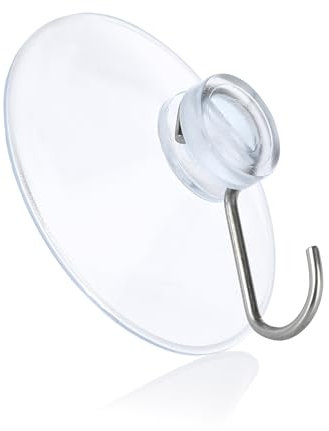 Nordstern Ventosas con ganchos, paquete de 10 unidades, ganchos transparentes para ventanas, baño y cocina, ideales para decoración de ventanas, cadenas de luces y como toallero – 40 mm