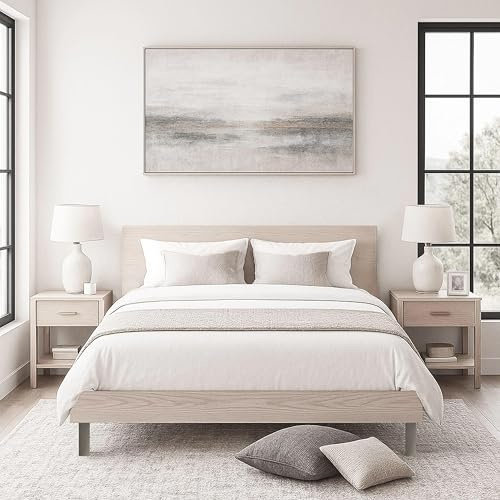 Bissolo Casa Katerina Letto Matrimoniale in Laminato Olmo Perla, 170x206x88 cm, con Giroletto, Struttura Smontabile
