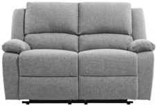 LOUNGITUDE - DETENTE - Canapé de Relaxation 2 Places en Tissu - Gris Clair 9121ETGRC2