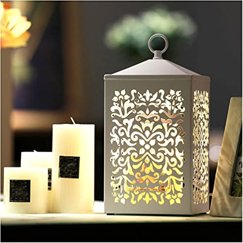 D-Work Lampada riscaldante per candela profumata con luminosità regolabile, 1 unità, dimensioni 15,5 x 15,5 x 31 cm, spessore 16 cm, tipo di lampadina alogena GU10, colore bianco