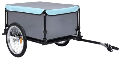 vidaXL Durable Bike Cargo Trailer with Water Resistant Cargo Compartment, Quick Attachment Design, 65 kg Load Capacity, Built with Durable Steel, Ideal for Local Commute or Long-Distance Tours