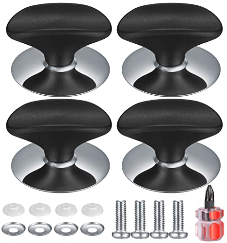 4 Pièces Boutons de Couvercle Poele, Casserole Couvercle Boutons, Bouton de Remplacement de Couvercle Cuisine pour Couvercle Verre, Poignée de Casseroles et Poêles