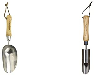 Kent & Stowe Pflanzschaufel – Blumen-Kelle, Länge: 33 cm & Zwiebelpflanzer – Blumenzwiebel-Pflanzer aus Edelstahl für gleichmäßige Löcher, Zwiebel-Stecher mit Stiel aus Esche, Länge: 30 cm