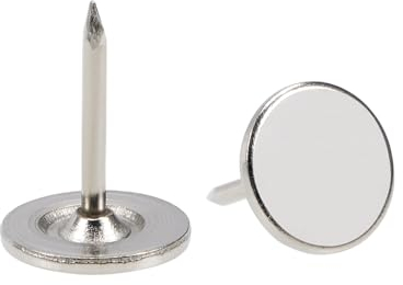 QUARKZMAN 30Pz Chiodi per Tappezzeria, Testa Piatta 11mmx15mm, Puntine da Disegno Chiodi Decorativi per Lavagna Sughero Mobili, Puntine per Mobili, Divani, Testate, Argento