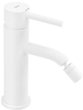 Rea ROBINET DE BIDET LUNGO WHITE Mitigeur monocommande en Laiton pour WC Toilette Salle de Bain (Blanc)