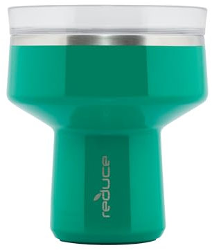 REDUCE Saltini 16 oz Cocktail Tumbler - Insulated Margarita Tumbler with Lid - Keeps Drinks Cold for 10 Hours - 360 Sippable Martini Glass Alternative - Shatterproof, Perfect for Parties - Palm Leaf