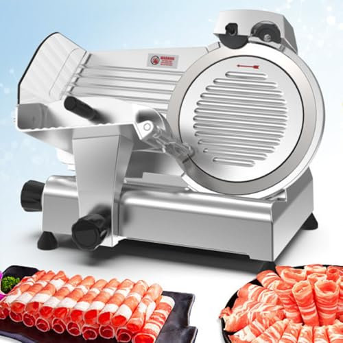 Cortadora comercial de 10 pulgadas con cuchilla de acero cromado, cortadora eléctrica para fiambres, quesos, alimentos comerciales y domésticos, 110 V-220 V