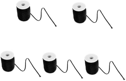 Housoutil 5 Rollos Accesorios para escaleras extensibles tn negras Resistente y duradera soga bridas para cables manos reemplazo de la escalera cuerda de escalera polipropileno Black