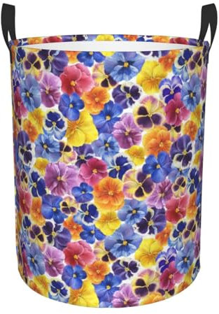 Cesto De La Ropa Sucia Flores De Pensamiento Tricolor Para Jardín Cestas Ropa Sucia Portátil Cesto Ropa Sucia Plegable Ropa Sucia Cestas Para Hotel Ropa Sucia 40X50Cm
