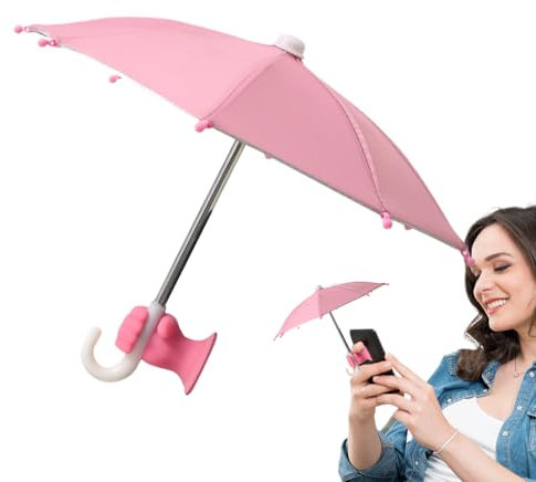 Cell Phone Umbrella, Phone Sun Shade, Phones Umbrella With Fist Suction Cups, Anti-Glare Phones Umbrellas, Portable MobilePhone Sun Shade UV Protection Shield For Outdoor Travel Car Beach (Pink